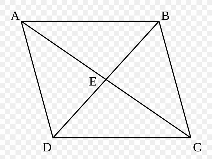 Triangle Area Parallelogram Quadrilateral, PNG, 1024x768px, Triangle, Area, Black And White, Diagonal, Diagram Download Free