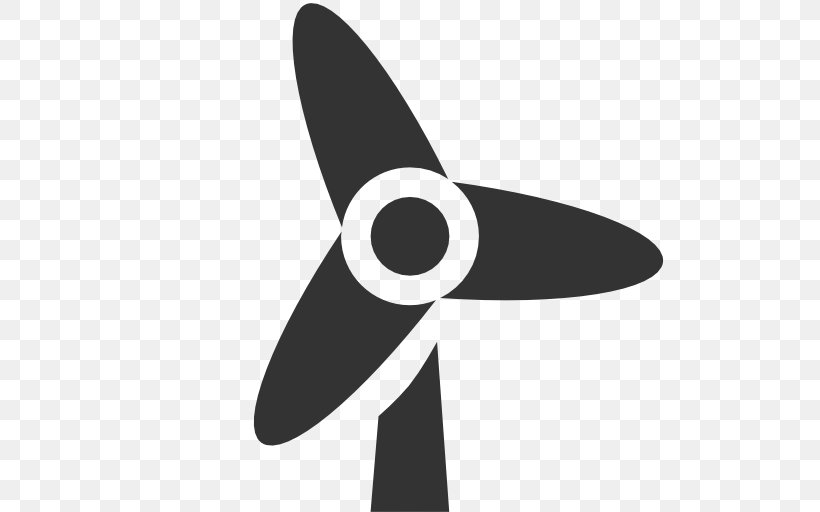 Wind Turbine Wind Power, PNG, 512x512px, Wind Turbine, Black And White, Blue, Color, Desktop Environment Download Free