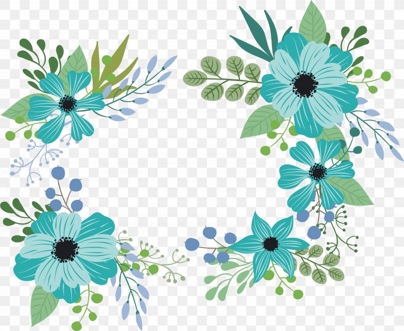 Floral Design Blue Flower Green, PNG, 3679x3011px, Floral Design, Area, Blue, Bud, Cut Flowers Download Free