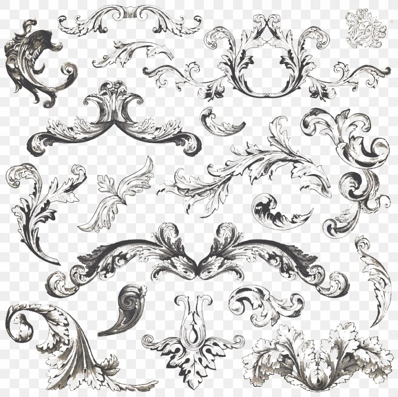 Vintage Clothing Ornament Filigree Royalty-free, PNG, 1000x998px, Vintage Clothing, Baroque, Black And White, Body Jewelry, Calligraphy Download Free