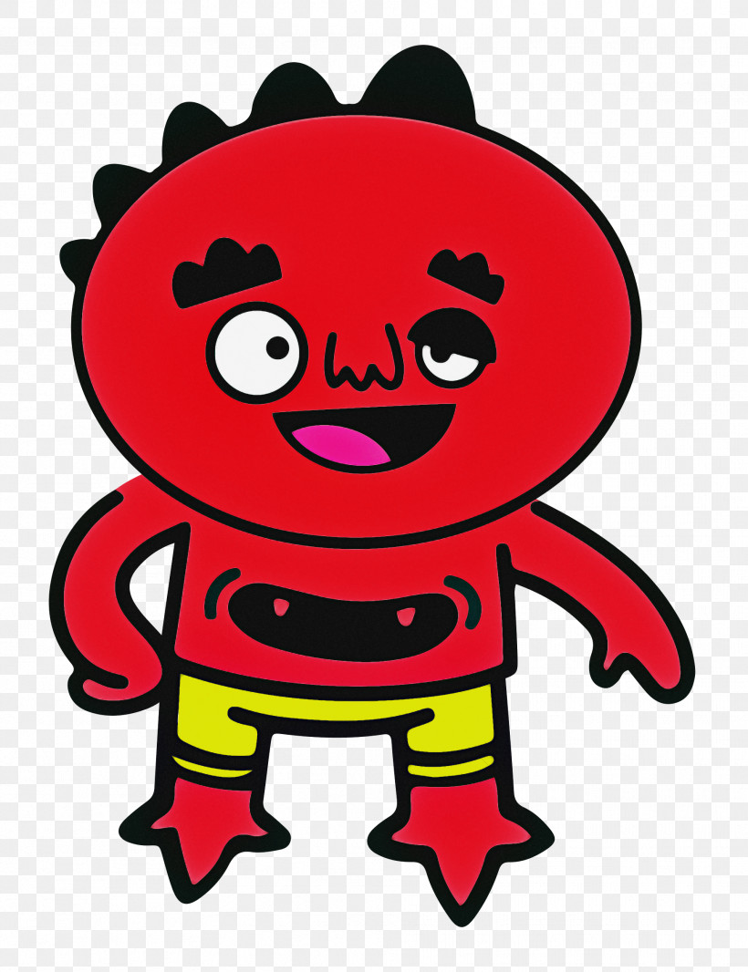 Cartoon Character Red Line Mathematics, PNG, 1922x2500px, Monster, Cartoon, Character, Geometry, Halloween Download Free
