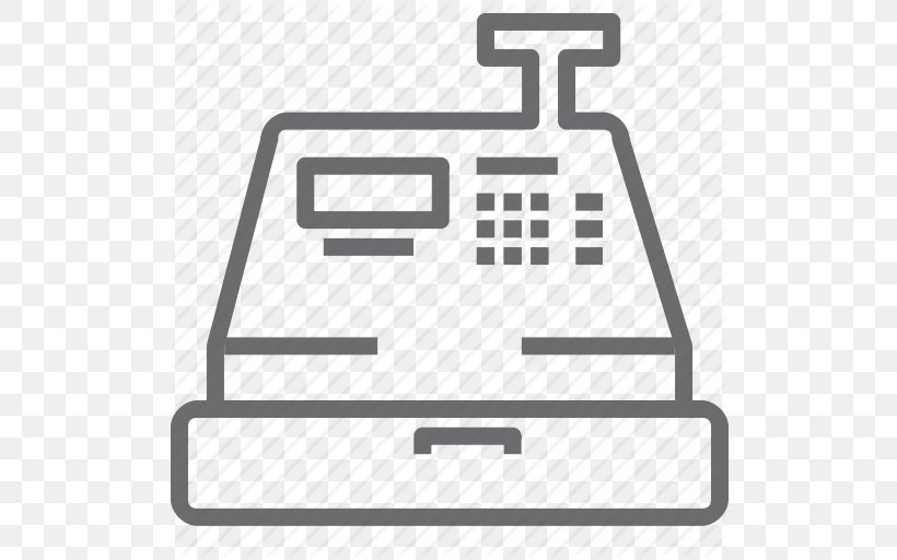 Cashier Cash Register Point Of Sale Machine, PNG, 512x512px, Cashier, Area, Automation, Black And White, Brand Download Free