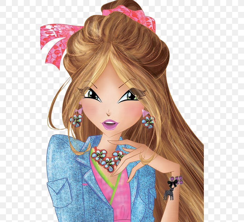 Bloom Winx Club Musa Flora Stella, PNG, 550x746px, Bloom, Animated Cartoon, Barbie, Brown Hair, Character Download Free