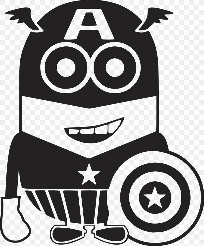 Captain America Decal Minions Image Sticker, PNG, 1768x2126px, Captain America, Art, Avengers, Black And White, Captain America The First Avenger Download Free