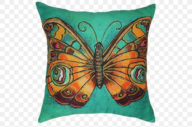 Cushion Throw Pillow Monarch Butterfly Couch, PNG, 532x544px, Cushion, Brush Footed Butterfly, Butterfly, Chair, Cotton Download Free
