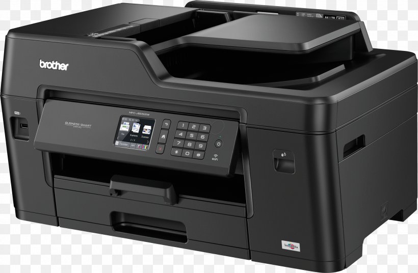 Multi-function Printer Inkjet Printing Brother Industries, PNG, 3000x1962px, Multifunction Printer, Automatic Document Feeder, Brother Industries, Color Printing, Computer Network Download Free