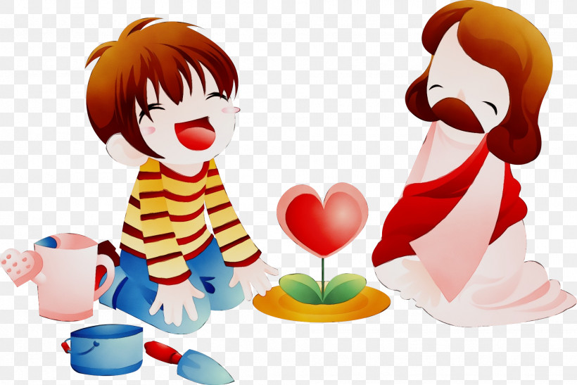 Cartoon Sharing Child, PNG, 1921x1283px, Watercolor, Cartoon, Child, Paint, Sharing Download Free