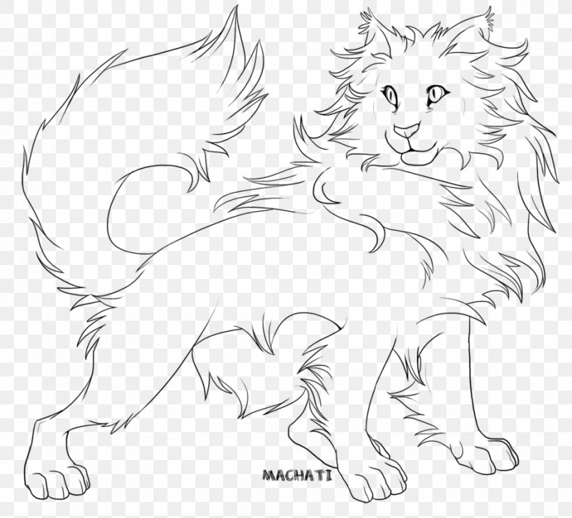 Cat Maine Coon Illustration in draw sketch style Stock Illustration   Adobe Stock
