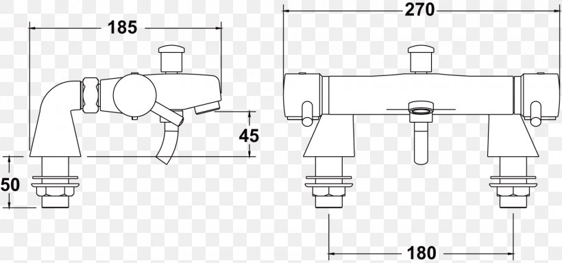 Thermostatic Mixing Valve Tap Shower Mixer Technical Drawing, PNG, 1550x727px, Thermostatic Mixing Valve, Area, Black And White, Column, Diagram Download Free