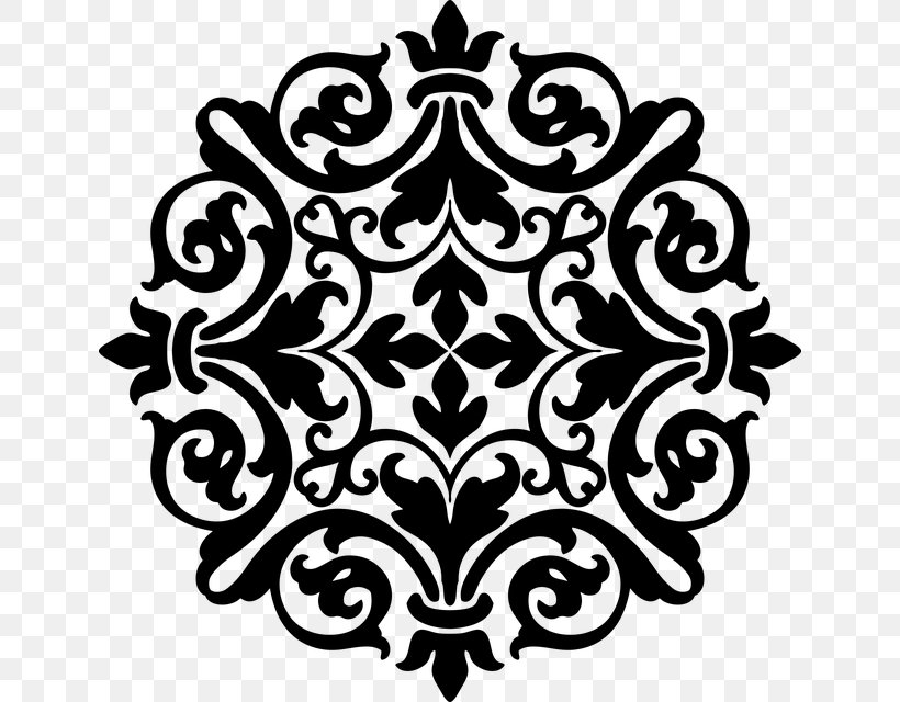 Wall Decal Textile Damask Sticker, PNG, 640x640px, Wall Decal, Accent Wall, Art, Black, Black And White Download Free