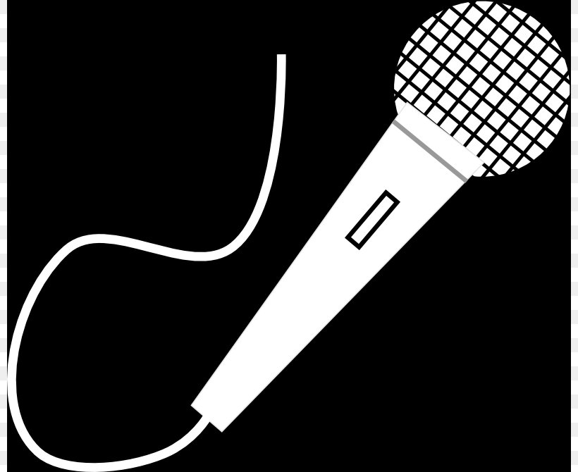 Microphone Black And White Clip Art, PNG, 800x670px, Watercolor, Cartoon, Flower, Frame, Heart Download Free