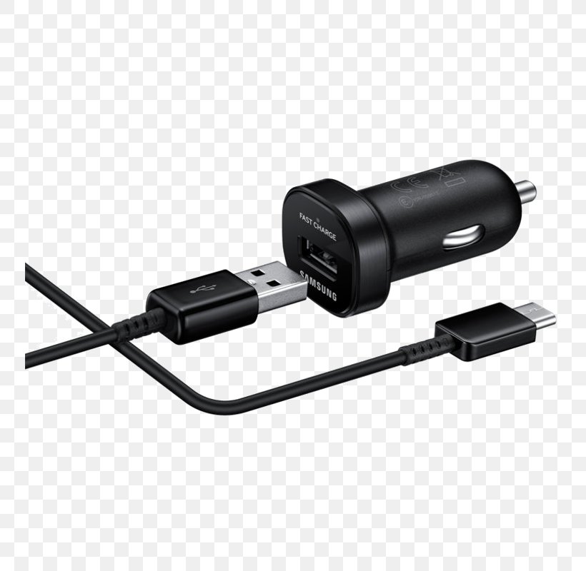 AC Adapter Quick Charge Samsung Fast Charge Vehicle Charger Mini USB C 1, Port Only USB-C Samsung Car Mobile Phone Charger Type + Quick-charge Mode Plug Black, PNG, 800x800px, Ac Adapter, Ac Power Plugs And Sockets, Adapter, Battery Charger, Cable Download Free