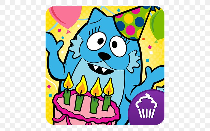 Birthday Party In My Tummy Cupcake Digital Yo Gabba Gabba! Games, PNG, 512x512px, Birthday, Area, Art, Artwork, Cupcake Digital Download Free