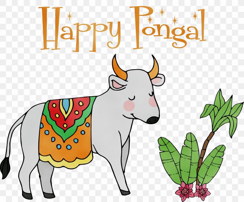 Goat Dairy Cattle Livestock Cartoon Dairy, PNG, 3000x2489px, Pongal, Cartoon, Cover Art, Dairy, Dairy Cattle Download Free