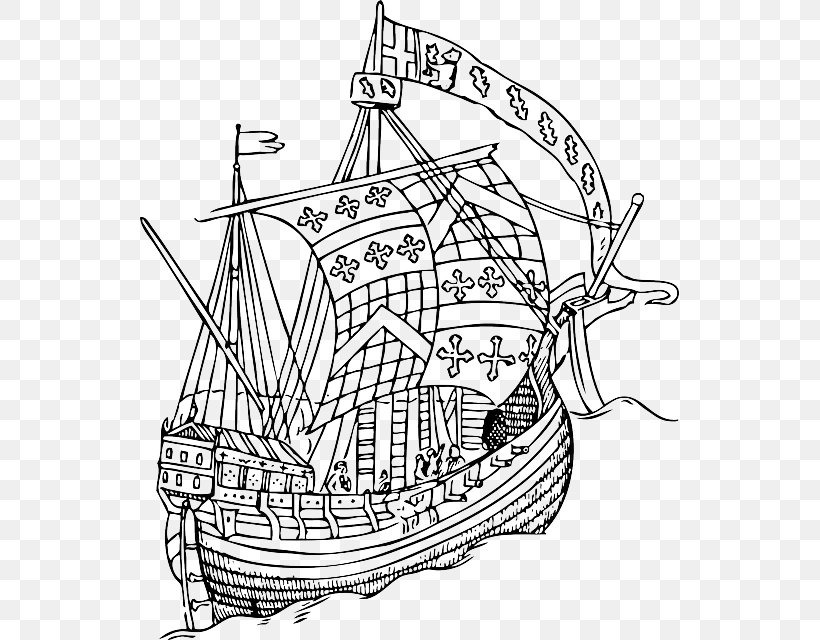 15th Century All About Ships: With Four Colour Plates And A Large Number Of Drawings And Photographs Clip Art Sailing Ship, PNG, 539x640px, 15th Century, Artwork, Black And White, Boat, Caravel Download Free