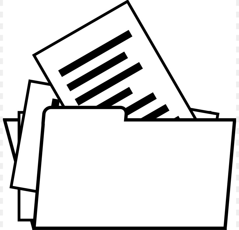 File Folder Clip Art, PNG, 800x790px, File Folder, Area, Black, Black And White, Diagram Download Free