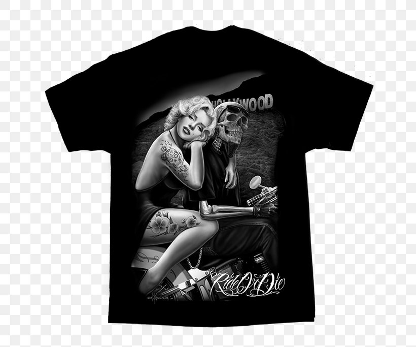 Ride-or-die Chick T-shirt Work Of Art Hollywood, PNG, 700x683px, Tshirt, Art, Artist, Black, Black And White Download Free