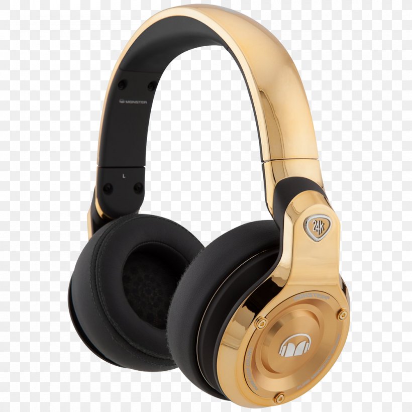 Monster 24k Headphones Monster Cable Monster NCredible NTune Sound, PNG, 1000x1000px, Headphones, Apple Earbuds, Audio, Audio Equipment, Beats Electronics Download Free