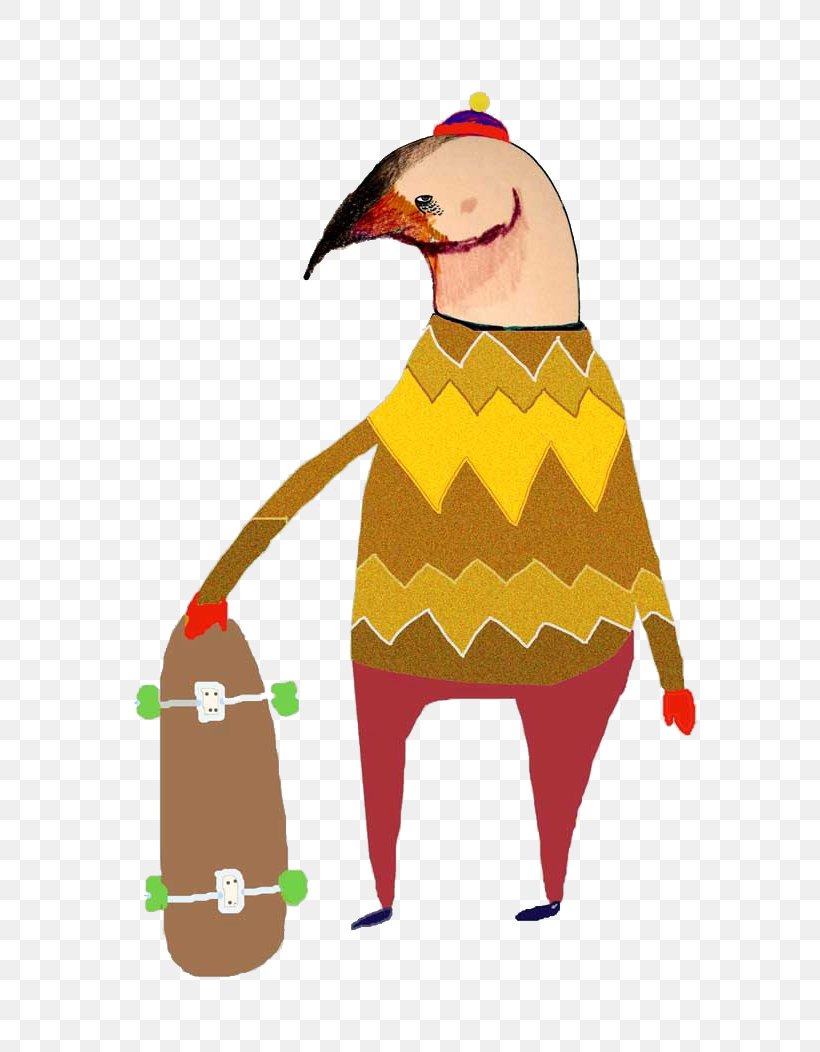 Animal Skateboard Clip Art, PNG, 744x1052px, Animal, Art, Beak, Bird, Cartoon Download Free