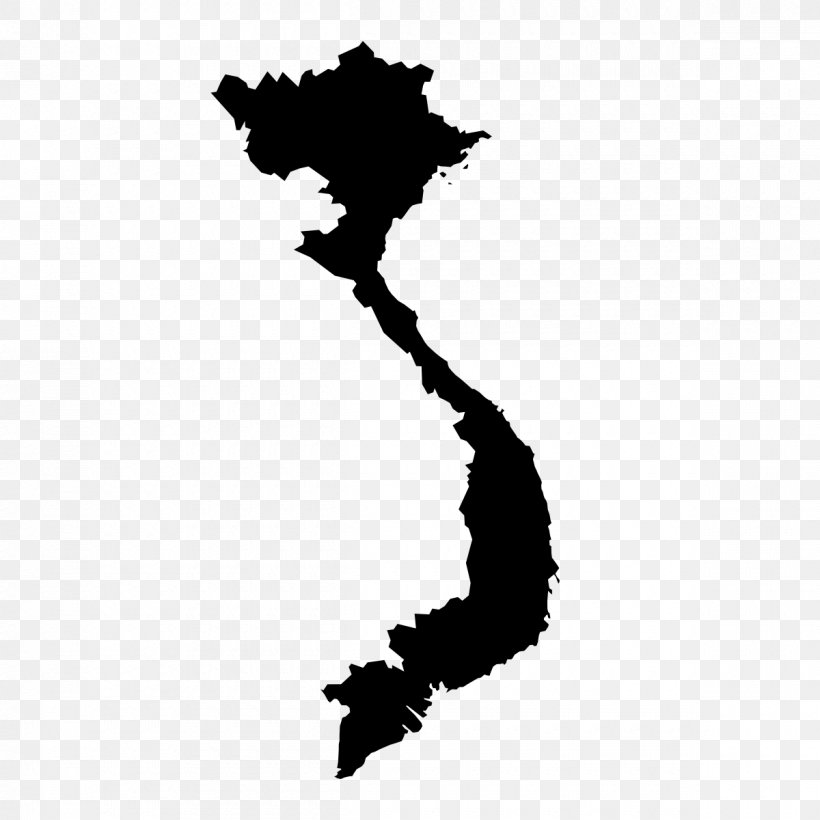 Vietnam Vector Map, PNG, 1200x1200px, Vietnam, Black, Black And White, Blank Map, Drawing Download Free