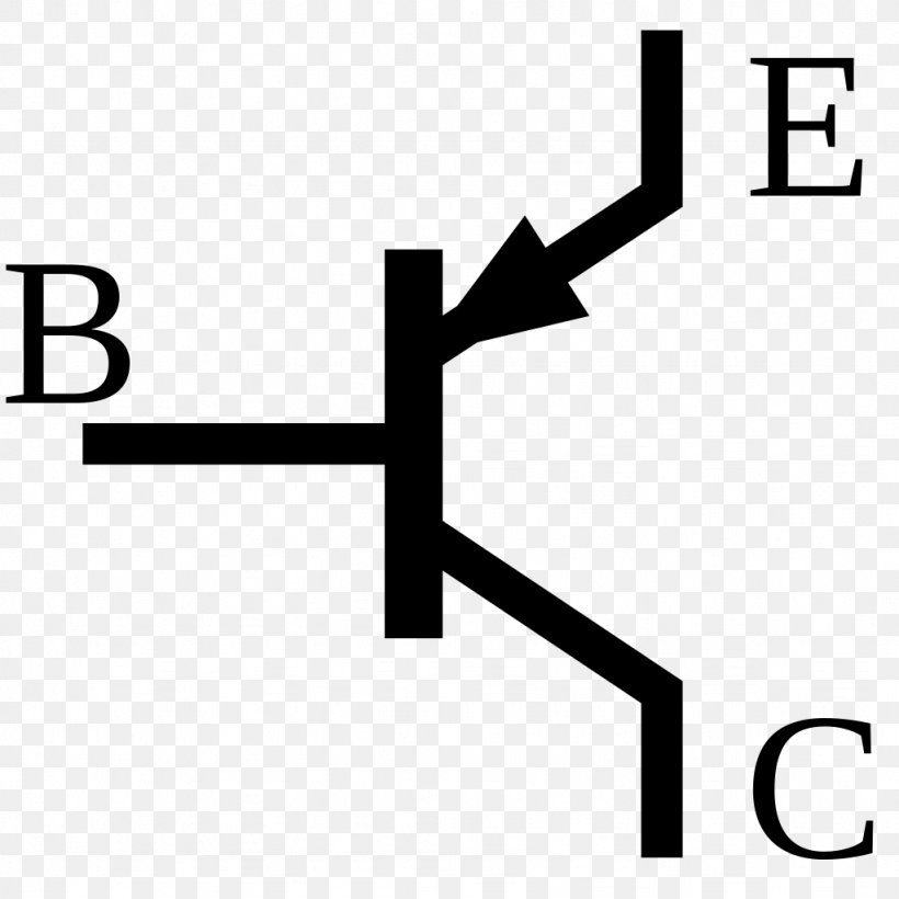 Bipolar Junction Transistor Symbol NPN, PNG, 1024x1024px, Bipolar Junction Transistor, Amplifier, Area, Audio Power Amplifier, Black And White Download Free