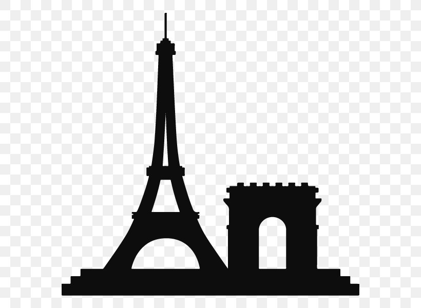Eiffel Tower Landmark Drawing, PNG, 600x600px, Eiffel Tower, Black And White, Building, Drawing, Landmark Download Free