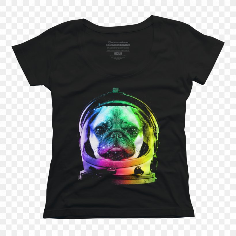 Pug T-shirt Boston Terrier French Bulldog, PNG, 2400x2400px, Pug, Astronaut, Black, Boston Terrier, Brand Download Free