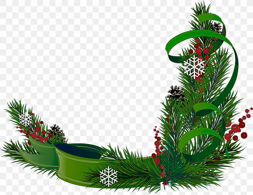 Christmas Decoration, PNG, 2899x2234px, Yellow Fir, American Larch, Balsam Fir, Branch, Canadian Fir Download Free
