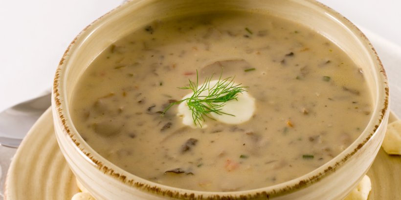 Cream Of Mushroom Soup Bisque Tomato Soup, PNG, 1300x650px, Cream, Bisque, Black Pepper, Bread, Broth Download Free