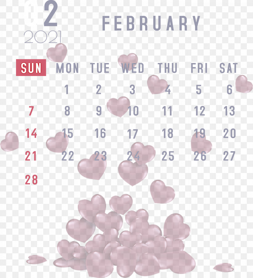 February 2021 Printable Calendar February Calendar 2021 Calendar, PNG, 2731x3000px, 2021 Calendar, Human Body, Jewellery, Jewelry Design, Lilac M Download Free
