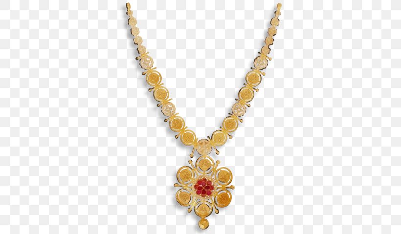 Jewellery Necklace Fashion Accessory Pendant Yellow, PNG, 534x479px, Watercolor, Body Jewelry, Chain, Fashion Accessory, Gemstone Download Free