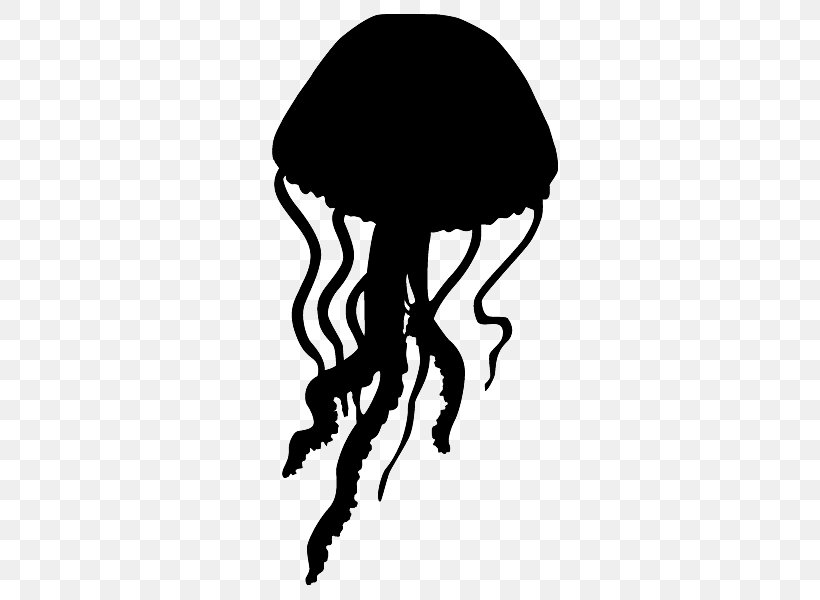 Jellyfish Silhouette Stencil Clip Art, PNG, 600x600px, Jellyfish, Animal, Aquatic Animal, Black, Black And White Download Free