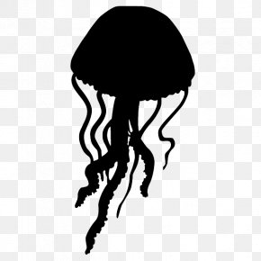 Silhouette - Jellyfish Silhouette Stencil Clip Art PNG