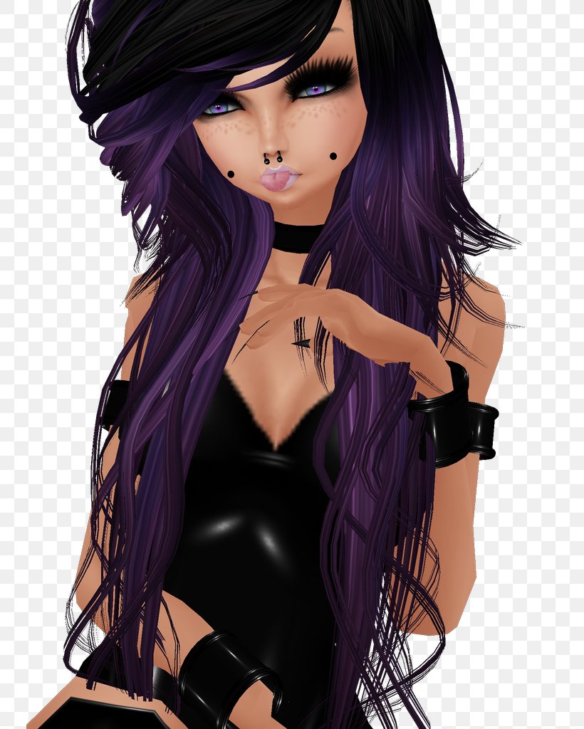 Black Hair Hair Coloring Purple Brown Hair, PNG, 746x1024px, Watercolor, Cartoon, Flower, Frame, Heart Download Free