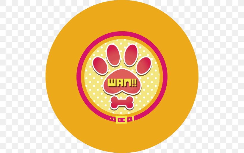 Logo Illustration Product Yellow Font, PNG, 514x514px, Logo, Flying Disc, Paw, Smile, Tableware Download Free