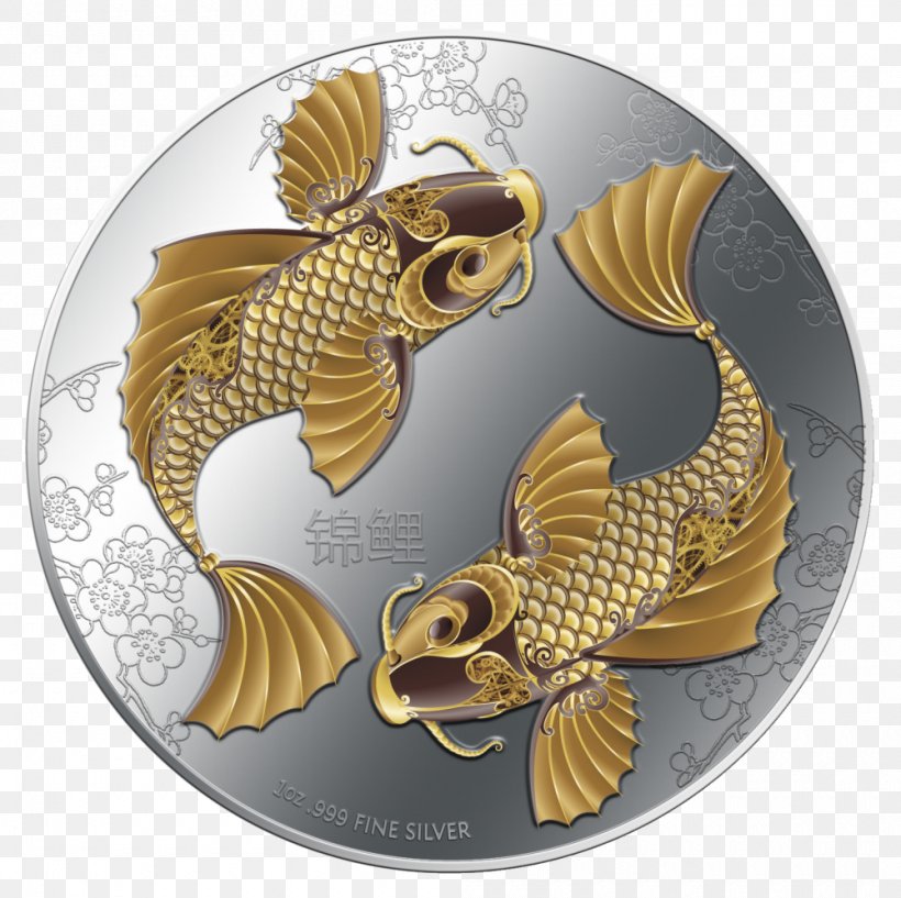 Koi Feng Shui New Zealand Mint Silver, PNG, 1000x997px, Koi, Ancient Chinese Coinage, Australian Lunar, Carp, Coin Download Free
