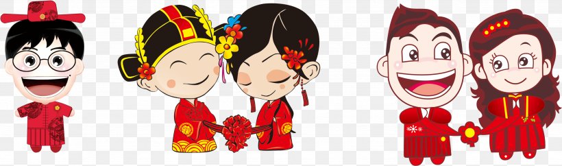 Chinese Marriage Wedding Invitation Doll Bride, PNG, 3484x1030px, Chinese Marriage, Art, Bride, Doll, Double Happiness Download Free
