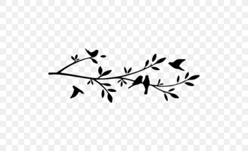 Twig Plant Stem Leaf Flower Clip Art, PNG, 500x500px, Twig, Black, Black And White, Black M, Branch Download Free