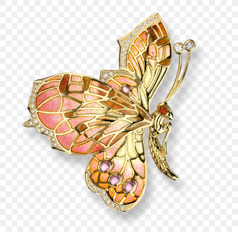 Brooch Butterfly Earring Gold Jewellery, PNG, 800x800px, Brooch, Butterfly, Carat, Charms Pendants, Colored Gold Download Free