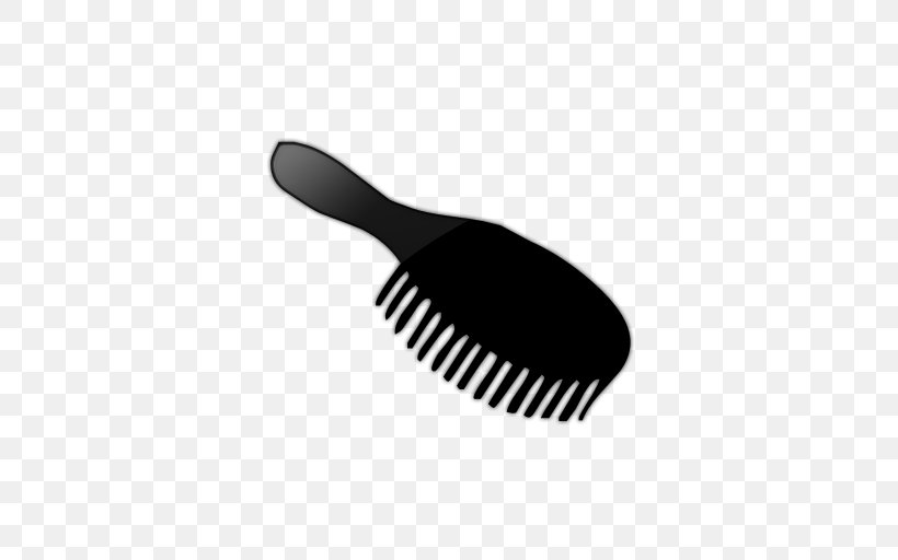 Comb Hairbrush Paintbrush Clip Art, PNG, 512x512px, Comb, Black, Black And White, Bristle, Brush Download Free