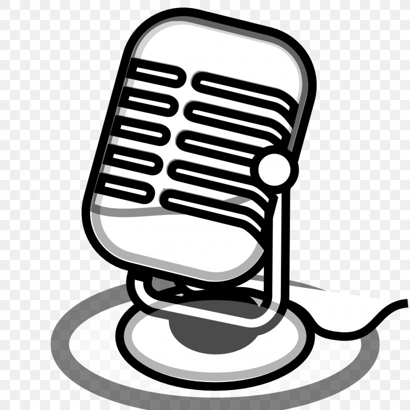 Microphone Black And White Clip Art, PNG, 1331x1331px, Microphone, Audio, Audio Equipment, Black And White, Cartoon Download Free