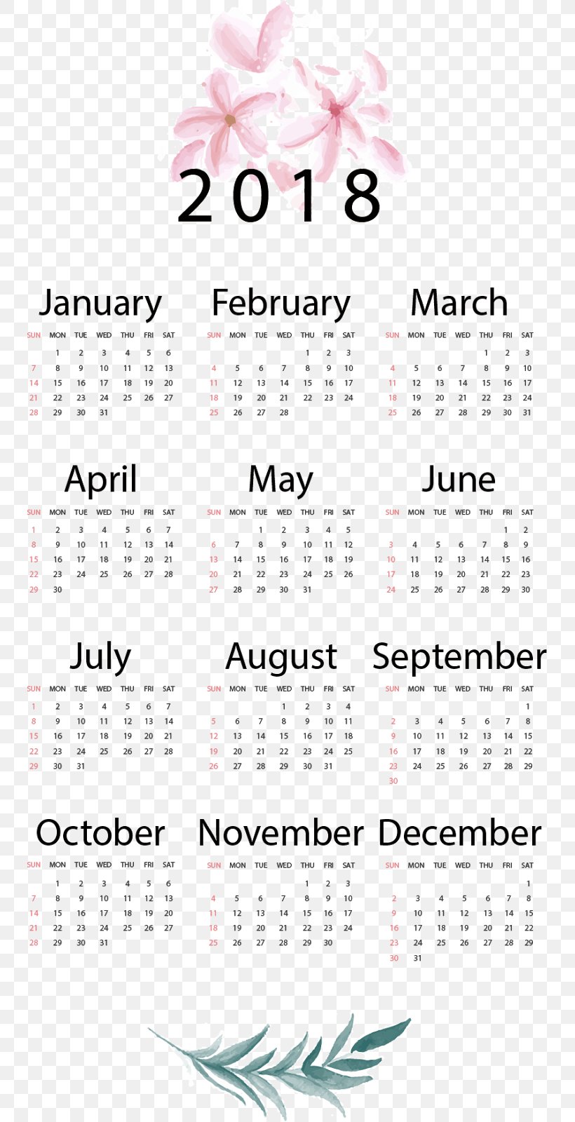 Calendar Template New Year, PNG, 743x1600px, Calendar, Common Year, Computer Software, Flower, Microsoft Word Download Free
