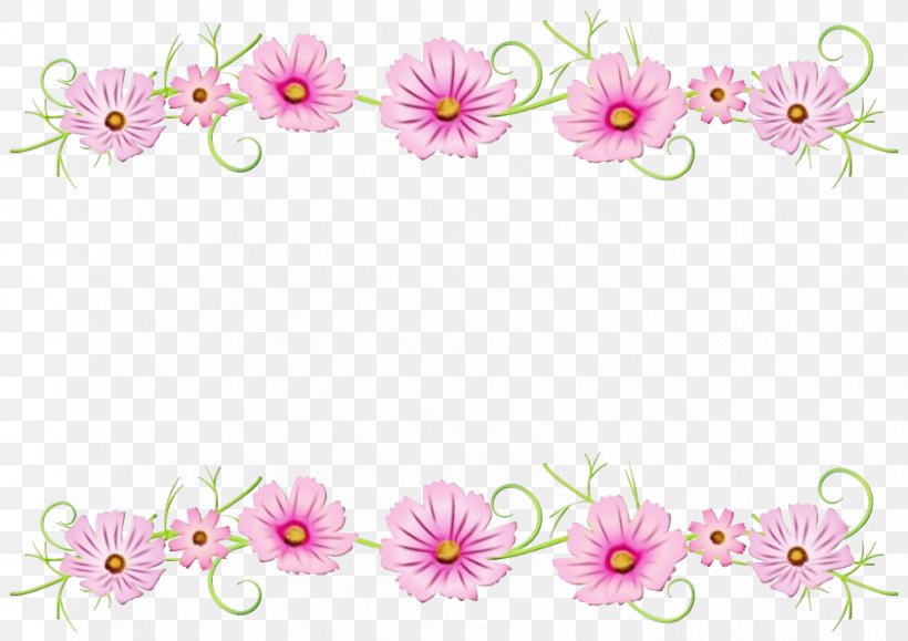 Pink Flower Cartoon, PNG, 842x595px, Floral Design, Autumn, Cosmos, Flower, Painting Download Free