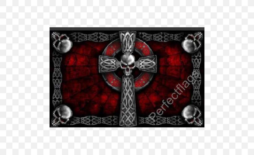 Skull And Crossbones Death Jolly Roger Flag, PNG, 500x500px, Skull, Bone, Celtic Cross, Christian Cross, Cross Download Free