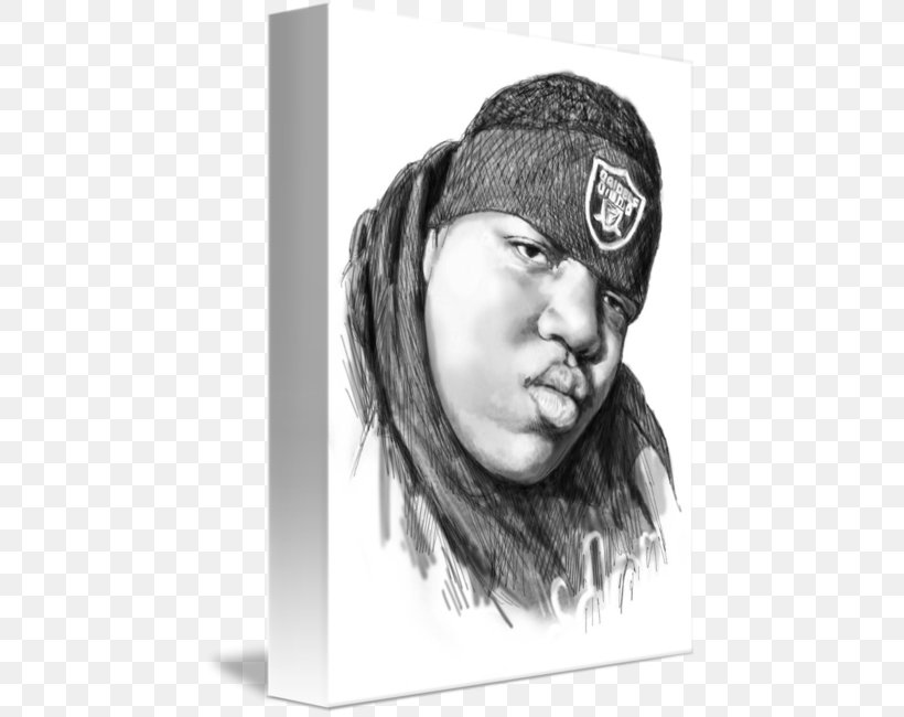 The Notorious B.I.G. Black And White Drawing Portrait Sketch, PNG, 447x650px, Notorious Big, Art, Artwork, Black And White, Charcoal Download Free