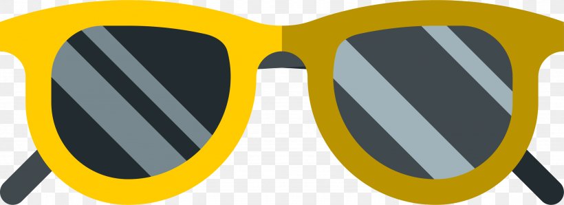 Sunglasses Yellow Drawing, PNG, 2964x1079px, Glasses, Brand, Cartoon, Designer, Drawing Download Free