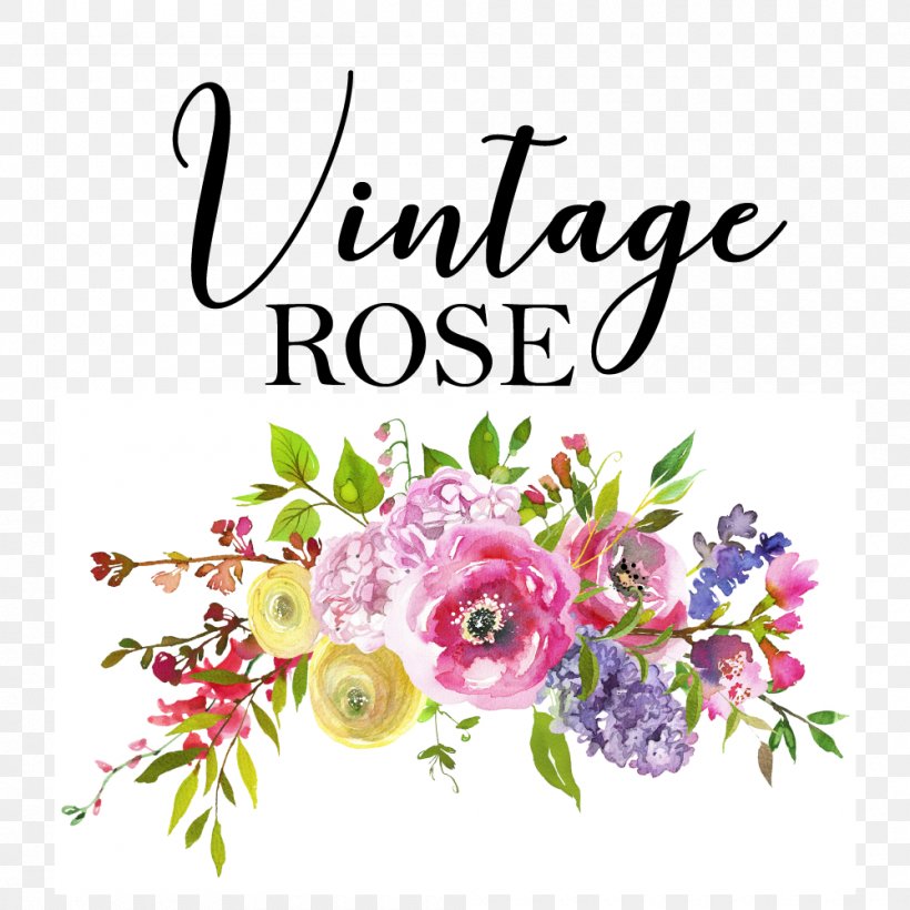 Vintage Rose Boutique & Flower Shop Watercolor Painting Flower Bouquet Coral, PNG, 1000x1000px, Watercolor Painting, Art, Color, Coral, Creative Arts Download Free