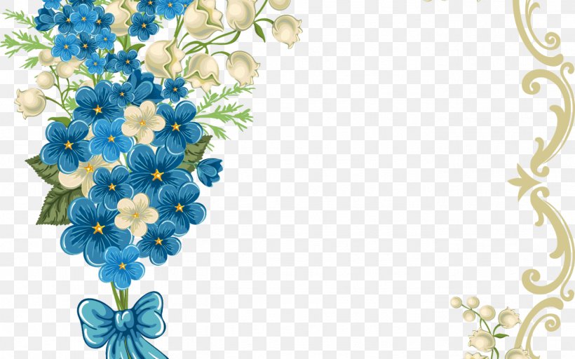 Blue Flower Borders And Frames, PNG, 1368x855px, Flower, Blue, Borders And Frames, Cut Flowers, Delphinium Download Free