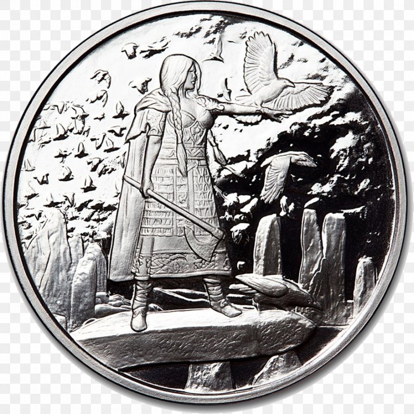 Silver Coin Silver Coin The Morrígan Bullion Coin, PNG, 900x900px, Silver, Black And White, Bullion, Bullion Coin, Celtic Coinage Download Free