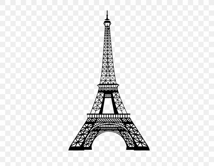 Eiffel Tower PicsArt Photo Studio Wall Decal Clip Art, PNG, 898x696px, Eiffel Tower, Black And White, Decal, Decoupage, Do It Yourself Download Free